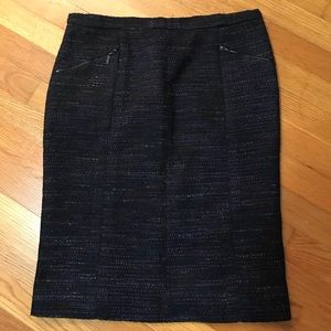 CHANEL Black & Multicolor Pencil Skirt -Zip Pocket